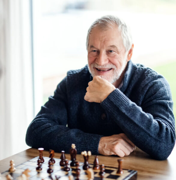Man playing chess.