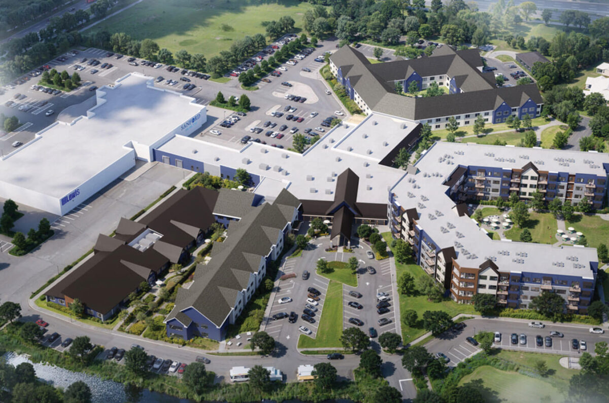 Aerial view of the Good Samaritan - Founder's Crossing in Sioux Falls, SD senior living campus.
