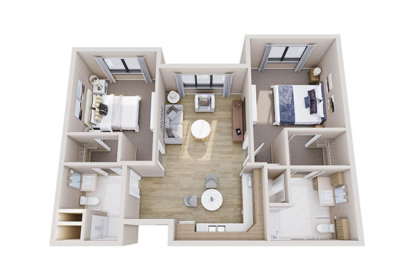 Assisted Living Floor Plan for Good Samaritan - Founder's Crossing in Sioux Falls, SD option 2