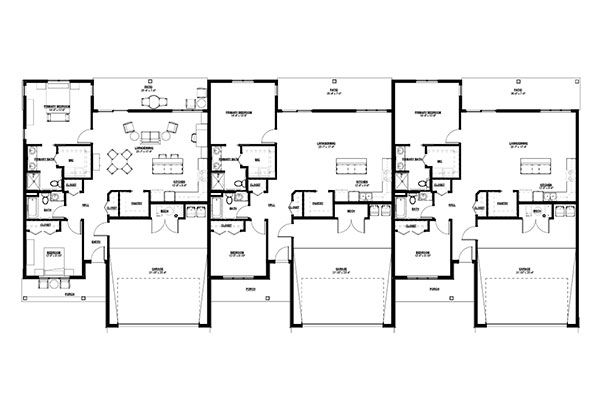 Meadow – 2 bed, 2 bath floor plan.