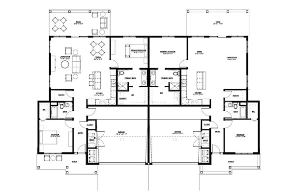 Prairie – 2 bed, 2 bath floor plan.