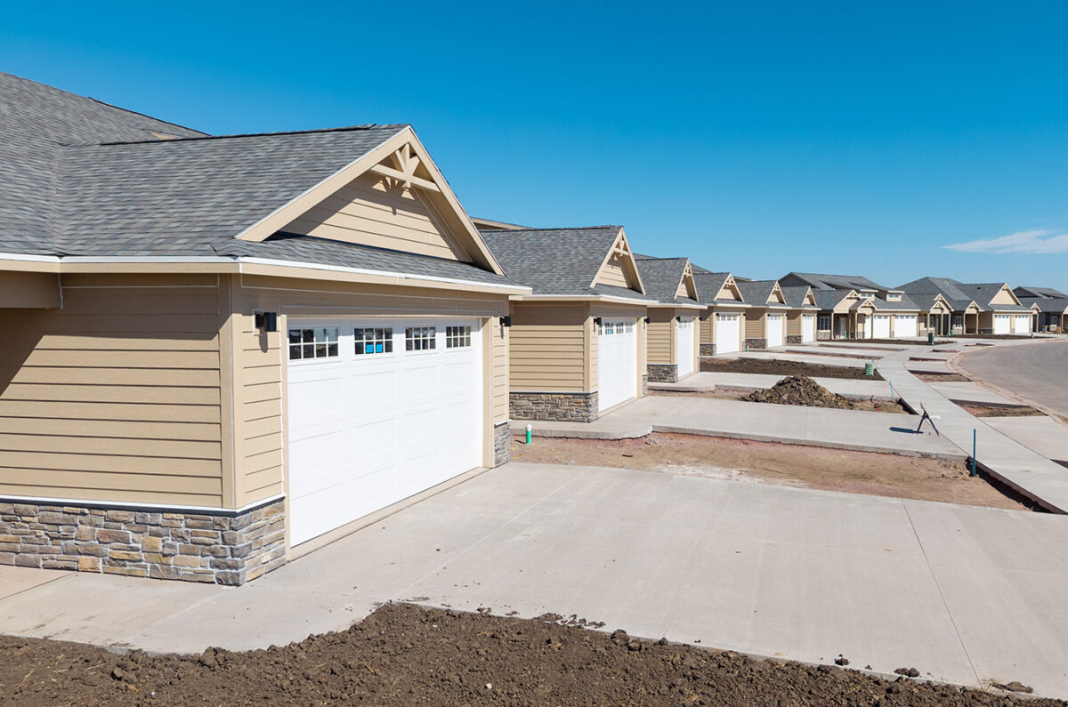 Drone footage shot on March 2, 2026 of continuing construction at Good Samaritan Founder's Crossing in Sioux Falls, South Dakota.